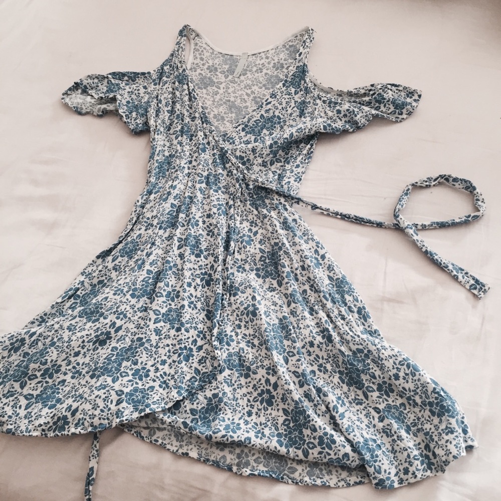 Floral Wrap Mini Dress